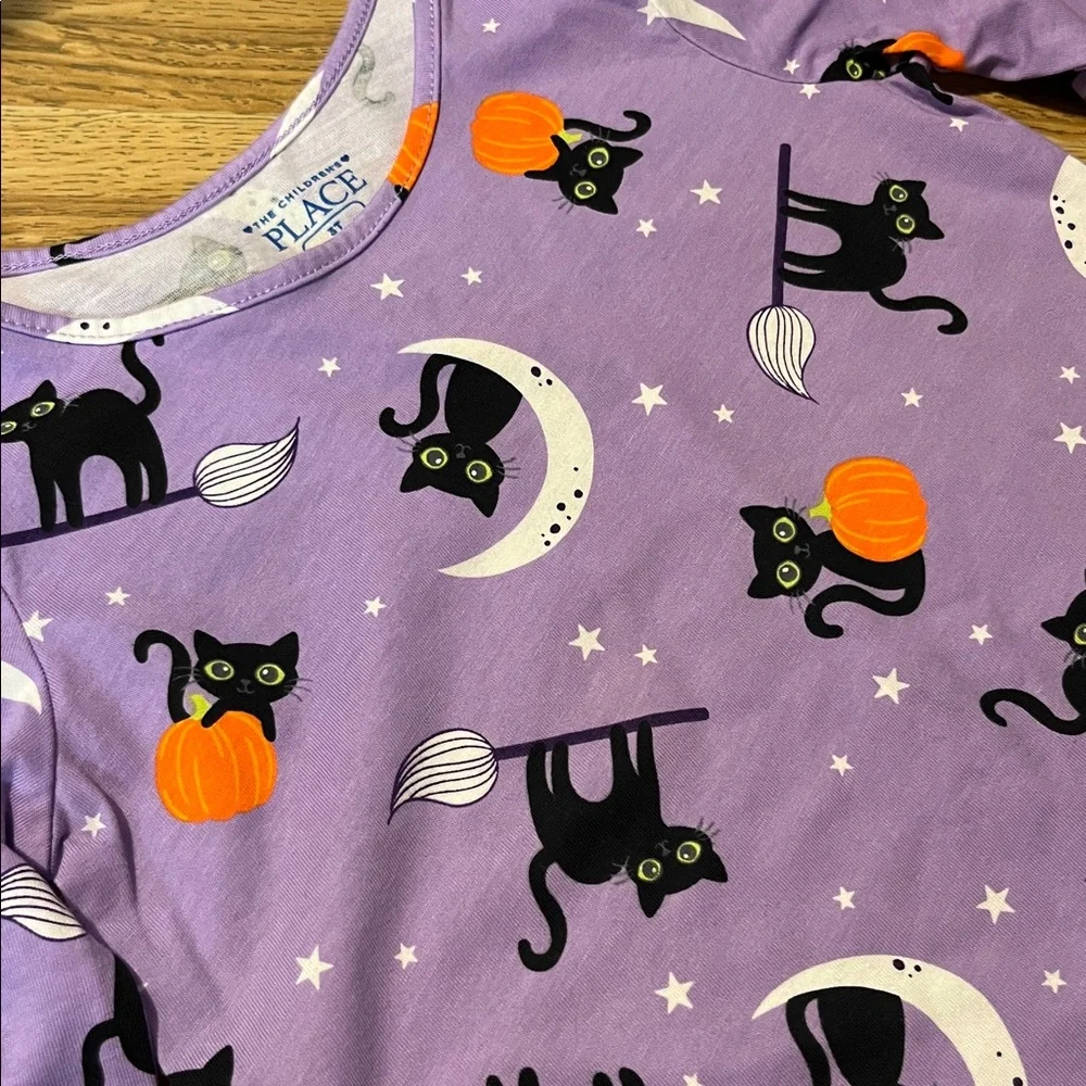 NWT $30 Set of 2 Long Sleeve 3T Girls' Cat Print Tees from The Children's Place